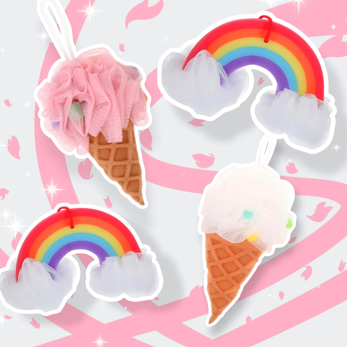 Rainbow Bath Pouf