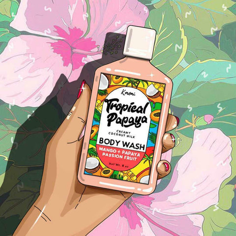 Tropical Papaya Creamy Coconut Milk Body Wash - Kmoni Cosmetics