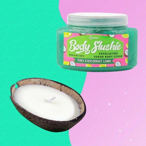 Candle and coconut lime scrub