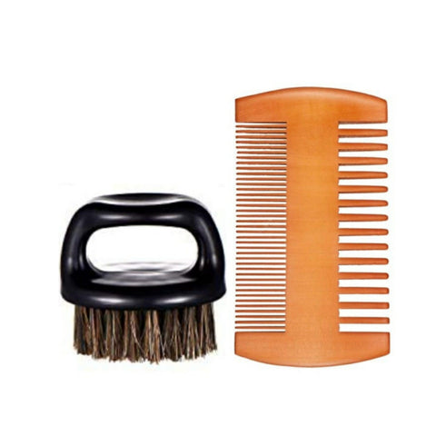 Sandalwood Beard Comb & Brush Set - Kmoni Cosmetics